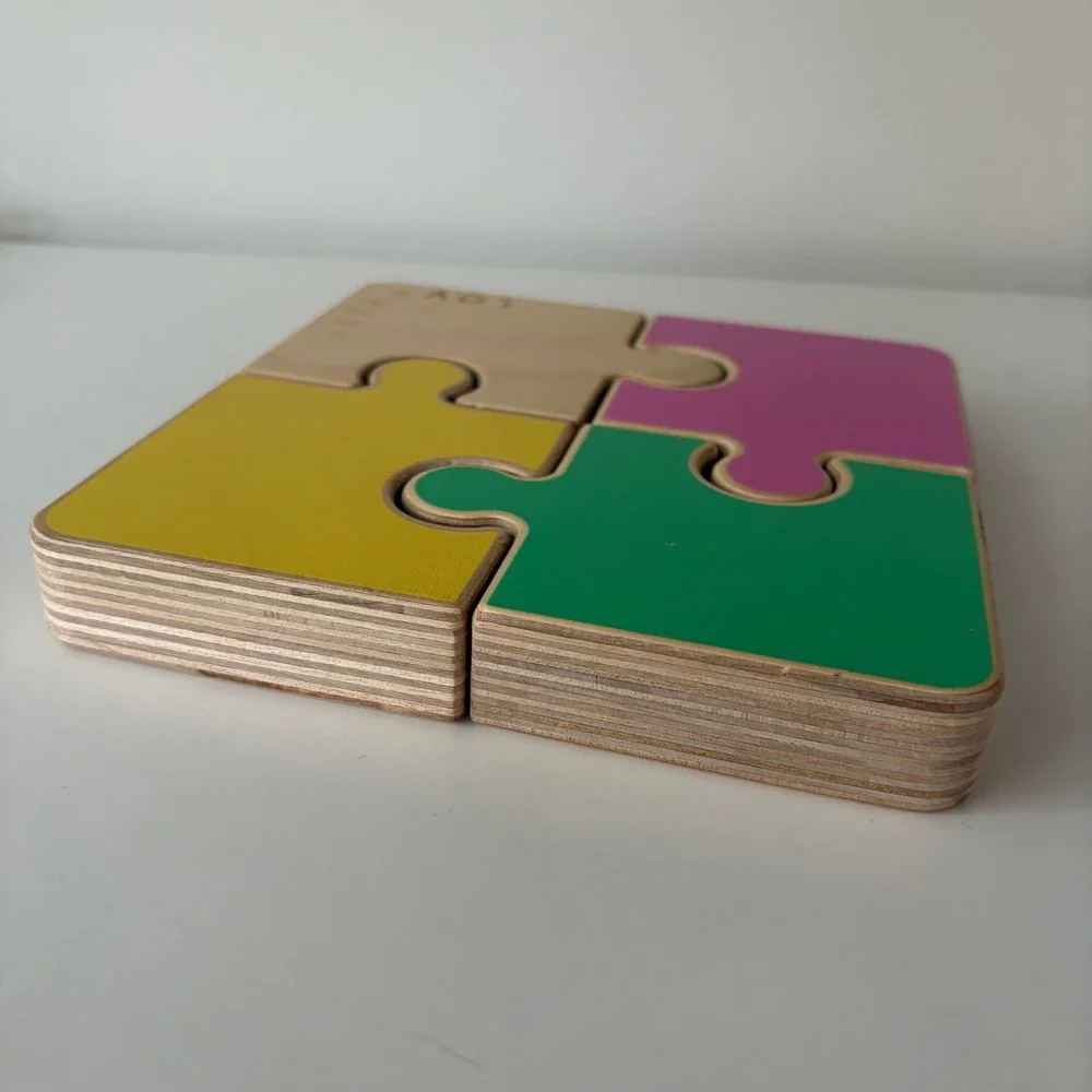 LoveveryChunky Jigsaw 4 Piece Wooden Puzzle‎ Educational Baby/Toddler Toy Color